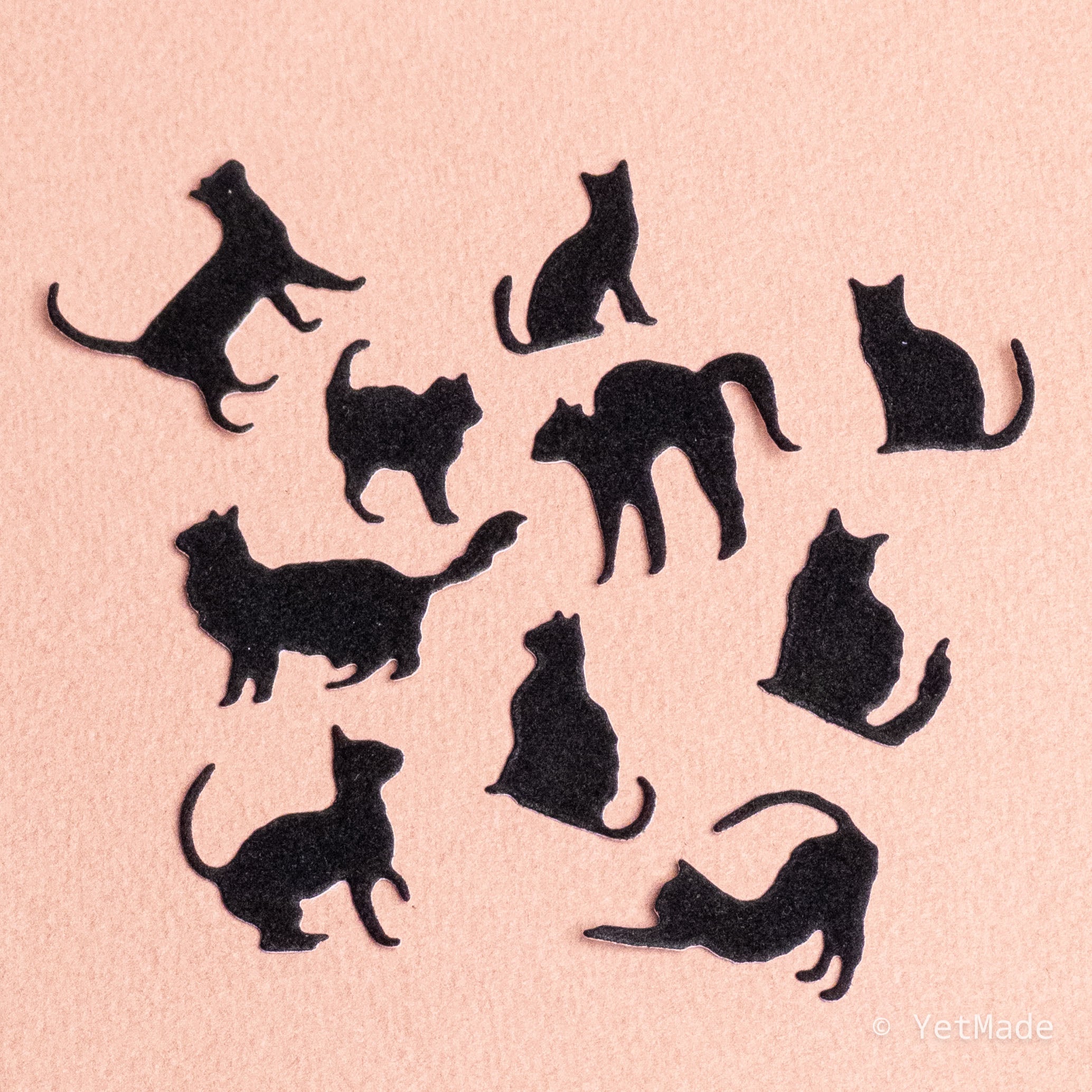 Mini cat pose silhouette die cuts